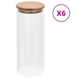 Vidaxl opbergpotten met bamboe deksel 6 st 1000 ml glas - afbeelding 1