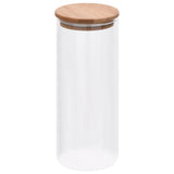 Vidaxl opbergpotten met bamboe deksel 6 st 1000 ml glas - afbeelding 2