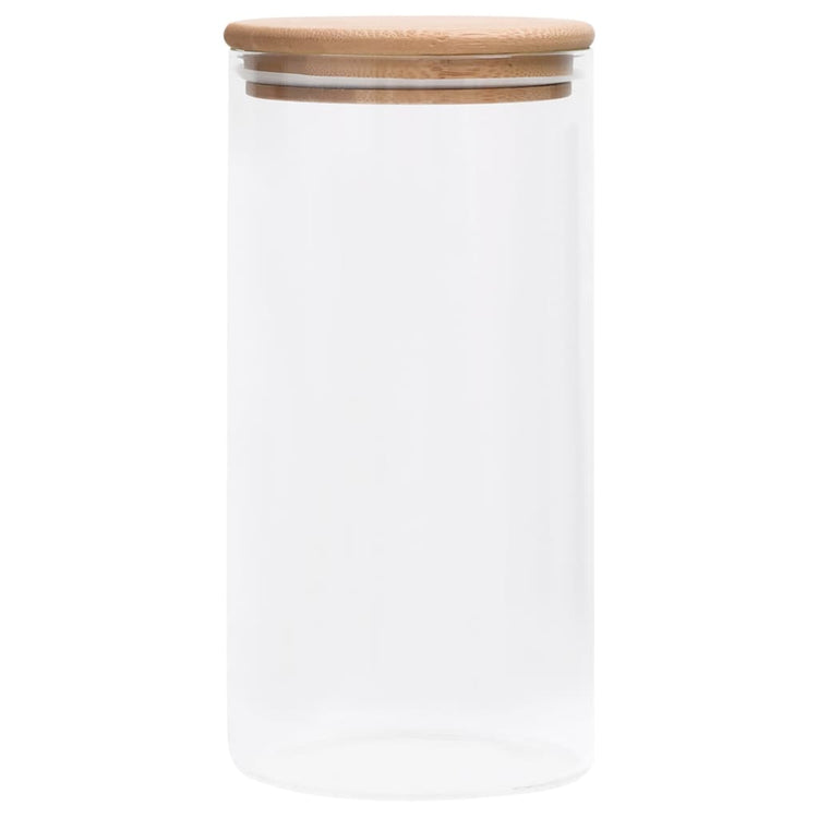 Vidaxl opbergpotten met bamboe deksels 4 st 1200 ml glas