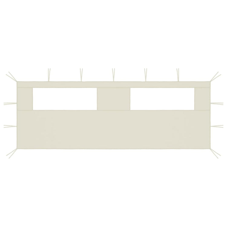 Vidaxl prieelzijwand met ramen 6x2 m crèmekleurig