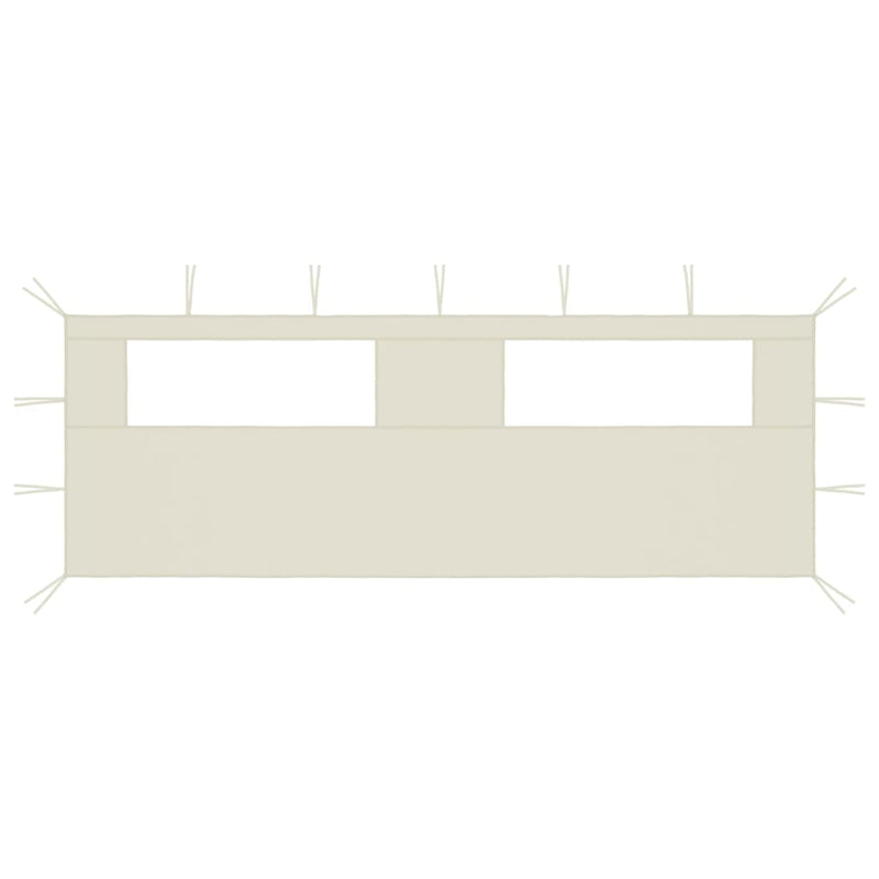 Vidaxl prieelzijwand met ramen 6x2 m crèmekleurig