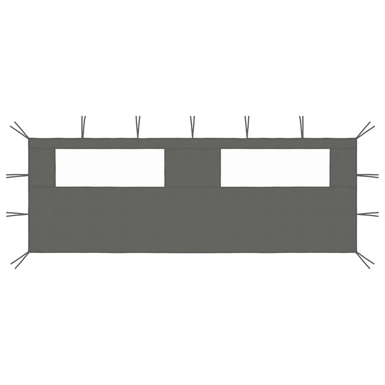 Vidaxl prieelzijwand met ramen 6x2 m antracietkleurig