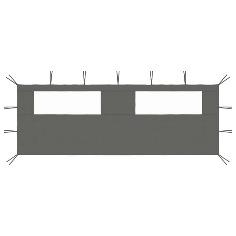 Vidaxl prieelzijwand met ramen 6x2 m antracietkleurig