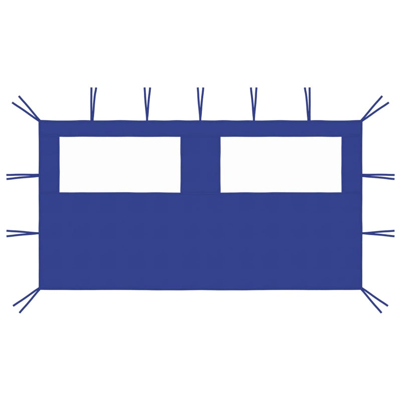 Vidaxl prieelzijwand met ramen 4x2 m blauw