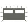 Vidaxl prieelzijwand met ramen 4x2 m antracietkleurig