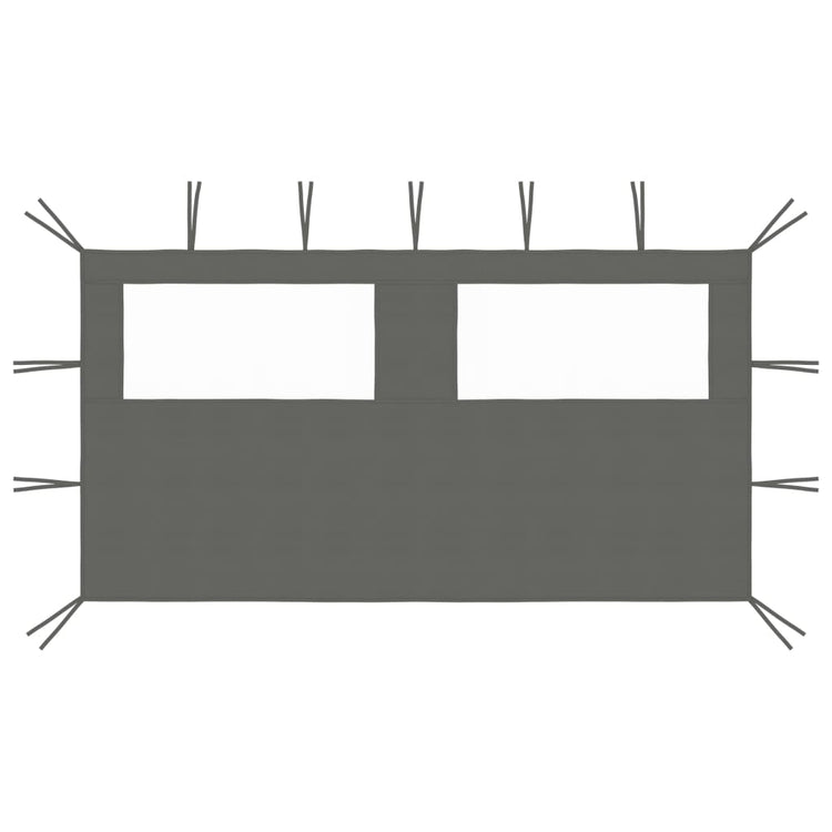 Vidaxl prieelzijwand met ramen 4x2 m antracietkleurig