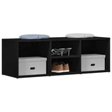 Vidaxl schoenenopbergbank 105x35x35 cm bewerkt hout zwart - afbeelding 3