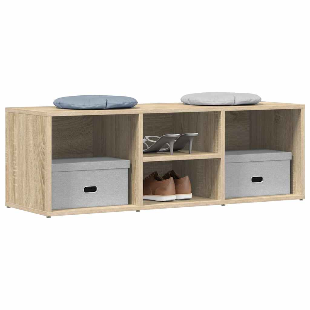 Vidaxl schoenenopbergbank 105x35x35 cm bewerkt hout sonoma eikenkleur