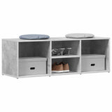 Vidaxl schoenenopbergbank 102x35x35 cm bewerkt hout betongrijs - afbeelding 3