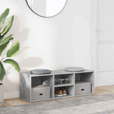 Vidaxl schoenenopbergbank 102x35x35 cm bewerkt hout betongrijs - afbeelding 1