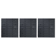 Vidaxl 48-delige opslagbakkenset met wandpanelen blauw en zwart - afbeelding 3