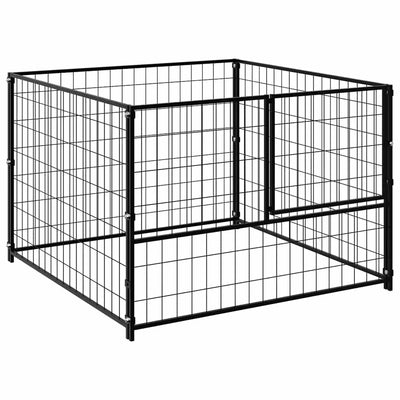 Vidaxl hondenkennel 100x100x70 cm staal zwart