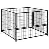 Vidaxl hondenkennel 100x100x70 cm staal zwart - afbeelding 2