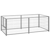 Vidaxl hondenkennel 200x100x70 cm staal zilverkleurig - afbeelding 1