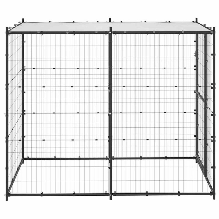 Vidaxl hondenkennel voor buiten met dak 110x220x180 cm staal