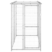 Vidaxl hondenkennel buiten met dak 110x220x180 cm gegalvaniseerd staal - afbeelding 2