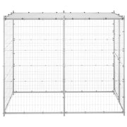 Vidaxl hondenkennel buiten met dak 110x220x180 cm gegalvaniseerd staal - afbeelding 3