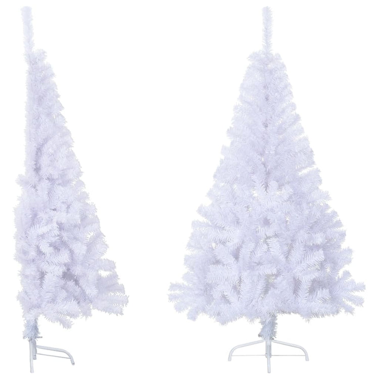 VidaXL Kunstkerstboom met standaard half 120 cm PVC wit
