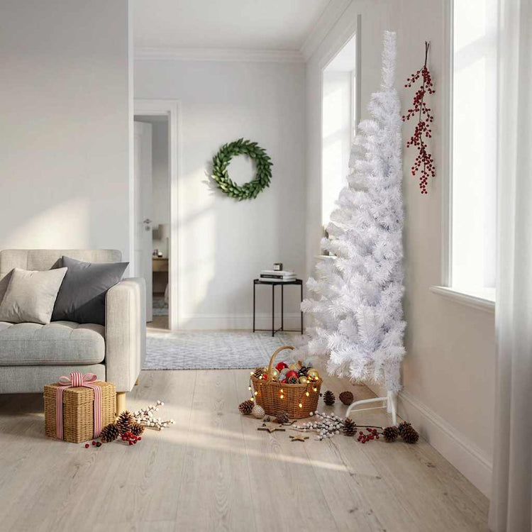 Vidaxl kunstkerstboom met standaard half 210 cm pvc groen