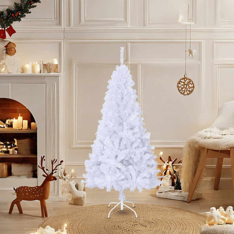 Vidaxl kunstkerstboom met dikke takken 120 cm pvc wit