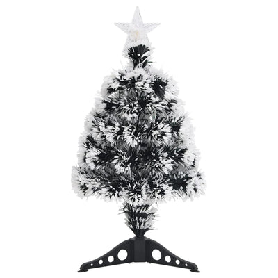 Vidaxl kerstboom met led 64 cm glasvezel groen en wit