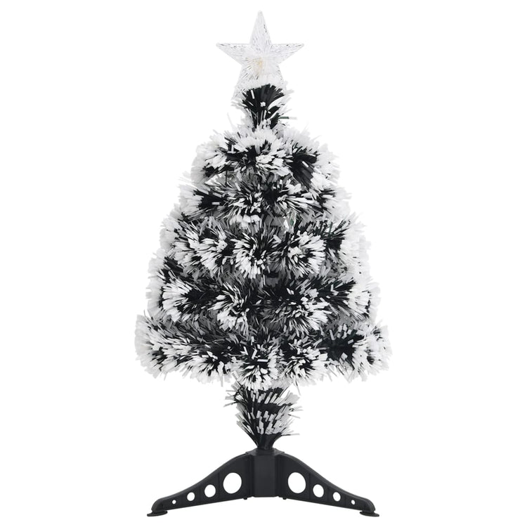 Vidaxl kerstboom met led 64 cm glasvezel groen en wit