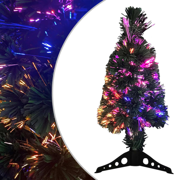 Vidaxl kunstkerstboom met standaard en led smal 64 cm glasvezel