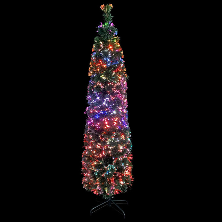 Vidaxl kunstkerstboom met standaard smal 210 cm glasvezel