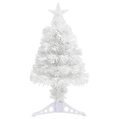 Vidaxl kunstkerstboom met verlichting 64 cm glasvezel wit