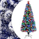 Vidaxl kunstkerstboom met verlichting 150 cm glasvezel wit en blauw