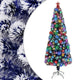 Vidaxl kunstkerstboom met verlichting 240 cm glasvezel wit en blauw