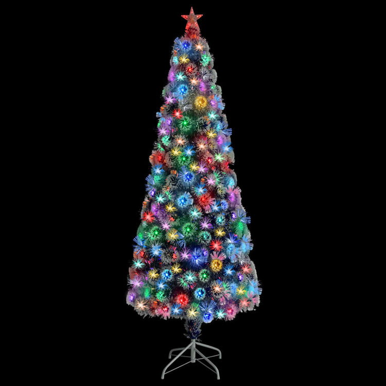 Vidaxl kunstkerstboom met verlichting 240 cm glasvezel wit en blauw