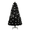 Vidaxl kerstboom met led-sneeuwvlokken 120 cm glasvezel zwart