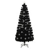 Vidaxl kerstboom met led-sneeuwvlokken 210 cm glasvezel zwart