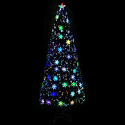 Vidaxl kerstboom met led-sneeuwvlokken 240 cm glasvezel zwart - afbeelding 3