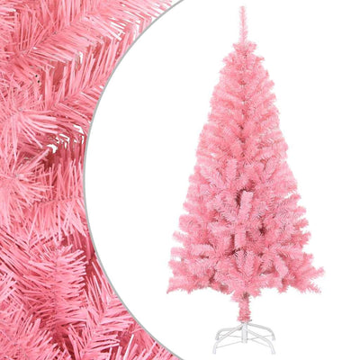 Vidaxl kunstkerstboom met standaard 120 cm pvc roze