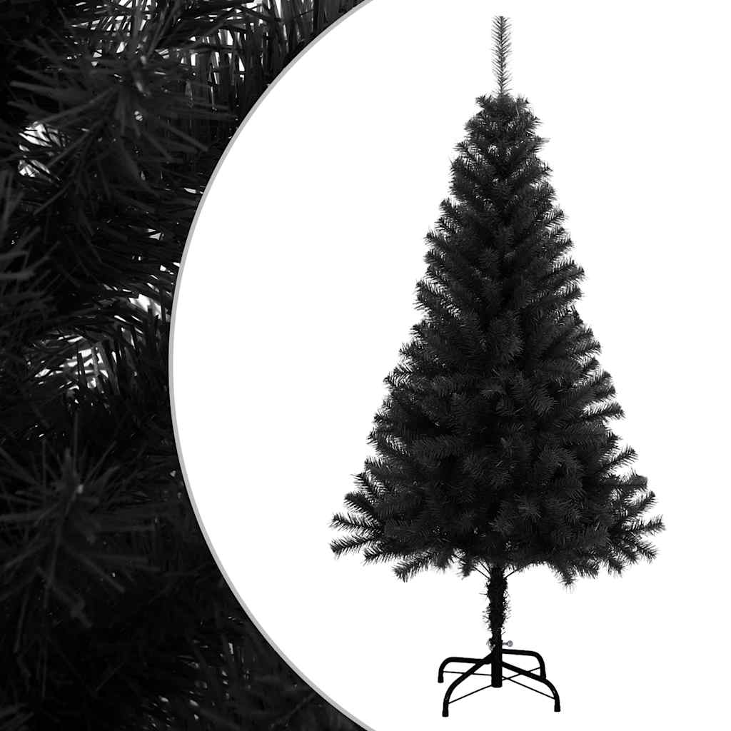 Vidaxl kunstkerstboom met standaard 120 cm pvc zwart