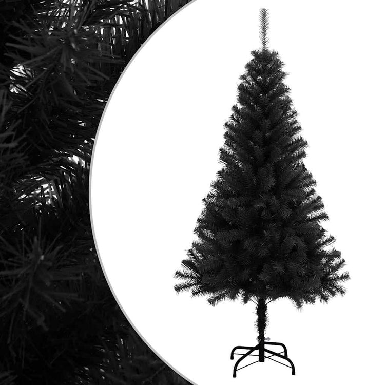 Vidaxl kunstkerstboom met standaard 120 cm pvc zwart