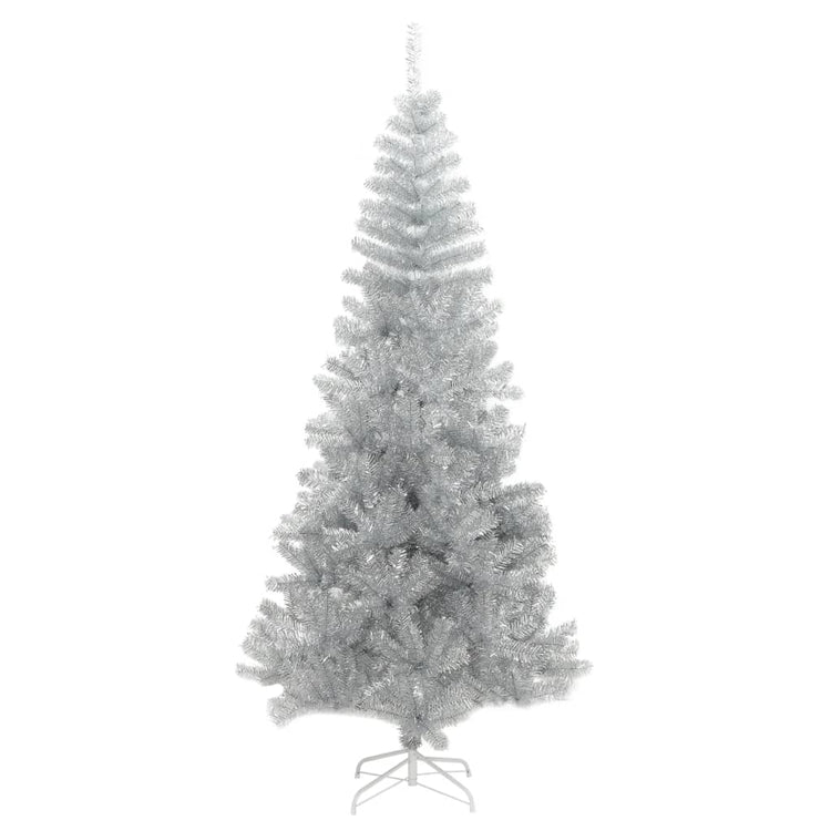 VidaXL Kunstkerstboom met standaard 240 cm PET zilverkleurig