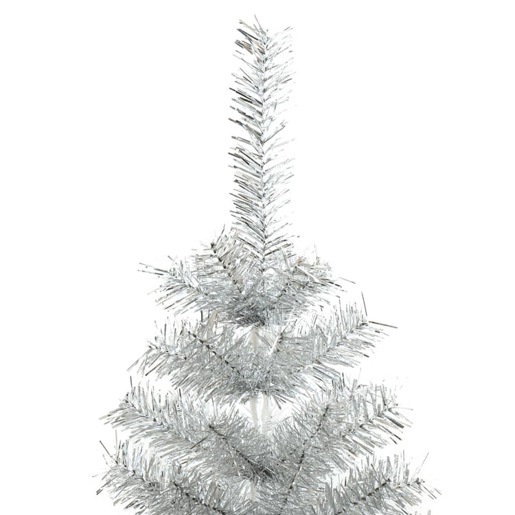 VidaXL Kunstkerstboom met standaard 240 cm PET zilverkleurig