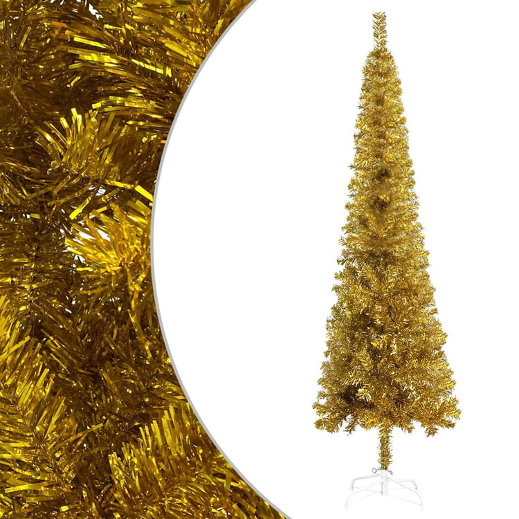 VidaXL Kerstboom smal 210 cm goudkleurig