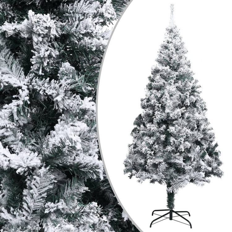 VidaXL Kunstkerstboom met sneeuwvlokken 300 cm PVC groen