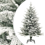 VidaXL Kunstkerstboom met sneeuw 120 cm PVC en PE groen - afbeelding 1
