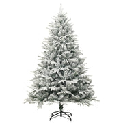 Vidaxl kunstkerstboom met sneeuwvlokken 150 cm pvc en pe groen - afbeelding 2