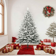 Vidaxl kunstkerstboom met sneeuwvlokken 180 cm pvc en pe groen - afbeelding 3