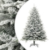 Vidaxl kunstkerstboom met sneeuwvlokken 210 cm pvc en pe groen