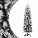 Vidaxl kunstkerstboom met sneeuw smal 120 cm pvc groen - afbeelding 2