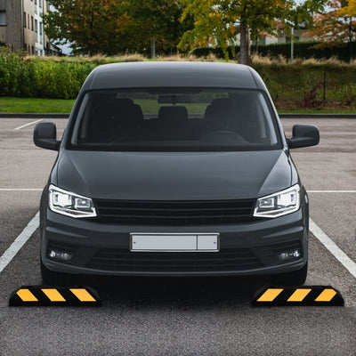 Vidaxl parkeerblokken reflecterend 2 st 56x15x10 cm rubber