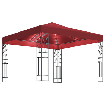 Vidaxl prieel met led-lichtslinger 3x3 m wijnrood