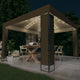 Vidaxl prieel met dubbel dak en led-lichtslinger 3x3x2,7 m taupe
